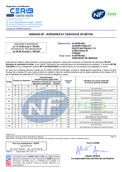 Certificat marque NF - Bordures et caniveaux en beton - Site Tonneins.pdf