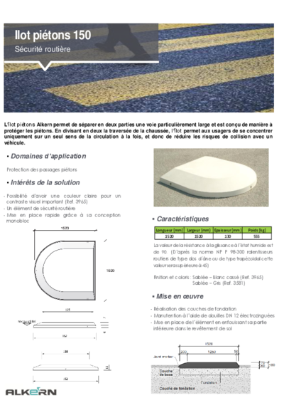 Ilot piétons en béton Alkern