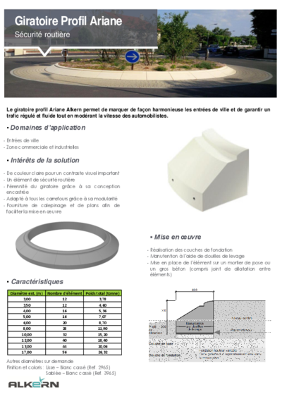Giratoire franchissage Alkern en béton