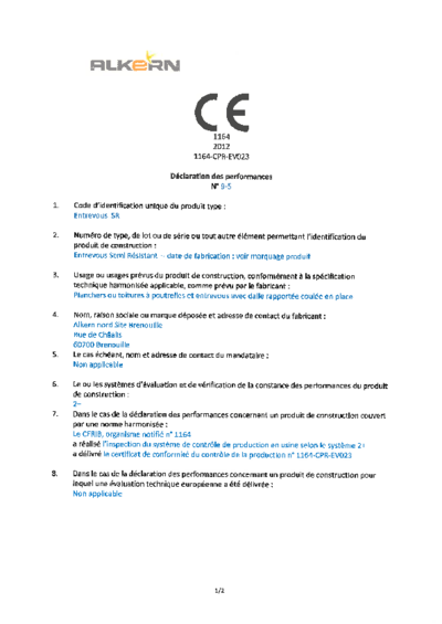 DOP n°9-5-V2 - Entrevous - Usine Brenouille