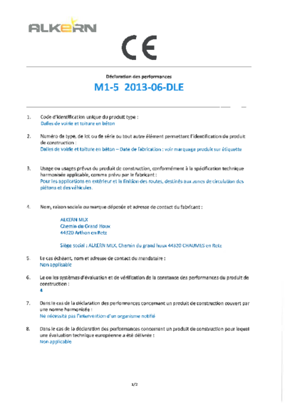 DOP ALKERN MLX - ARTHON - Dalles M1-5