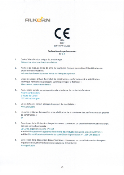 DOP n°8-7-V2 - Eléments de structure - Usine Ciry Salsogne
