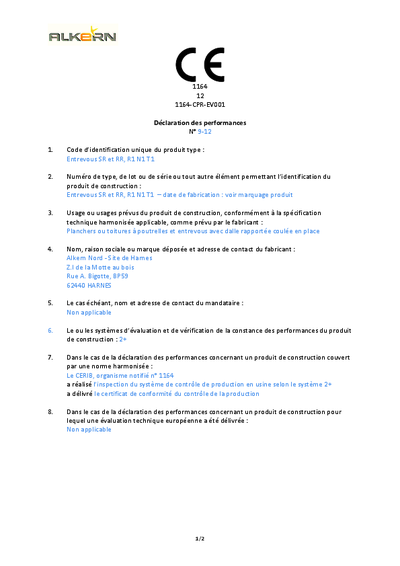 DOP - Entrevous - Usine Harnes