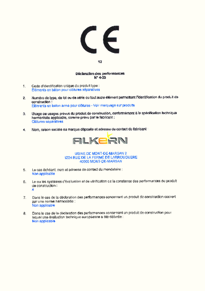 DOP - Clotures - Usine Mont de Marsan