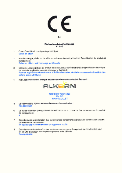 DOP - Dalles - usine Tonneins