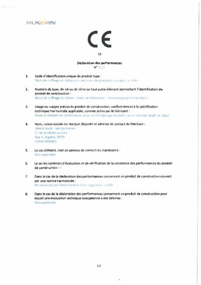 DOP - Blocs de coffrage - Usine Harnes