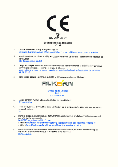 DOP - Blocs à coller maçonner - Usine Tonneins