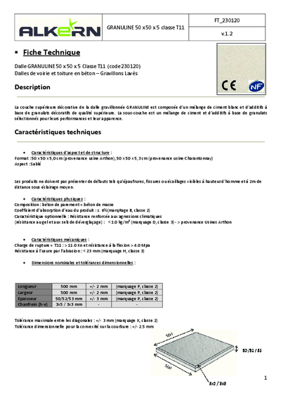 FT 230120 Granuline (1314) 50x50x5 T11 vAlkern
