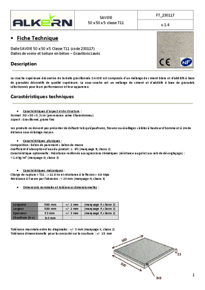 FT 230117 Savoie (1313) 50x50x5 T11 vAlkern